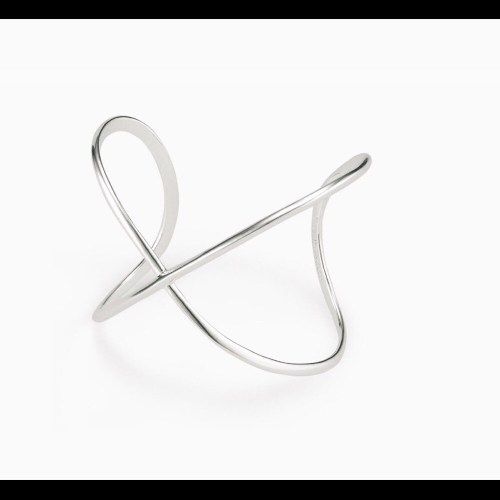 Silver X Cuff - Picture 2 of 8